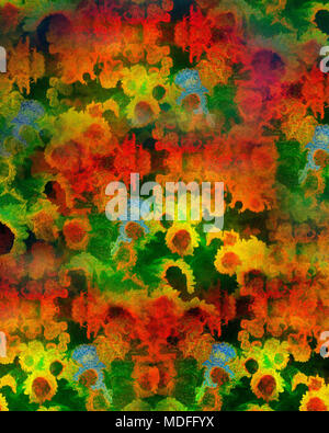 DIGITAL ART: Floral Abundance Stock Photo