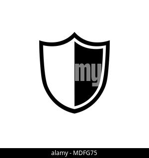 Shield icon in flat style. Security symbol Stock Vector