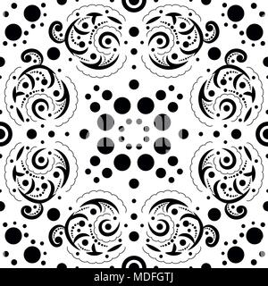 Seamless abstract pattern in black and white. Stock Vector