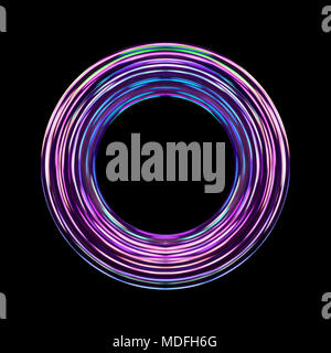 Circular abstract spectrum artwork. A trendy colorful loop in neon circle lines. For creative design web and print Stock Photo