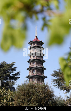 General view of the Great Pagoda at Kew Gardens in west London. Stock Photo