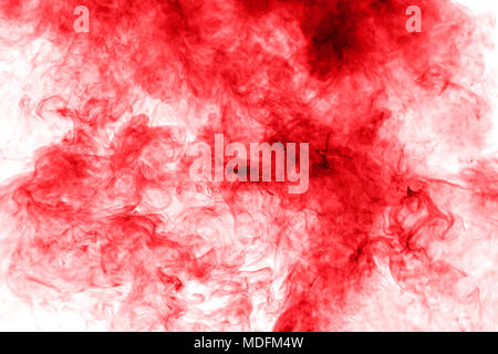 red smoke explode isolated on white background. Stock Photo