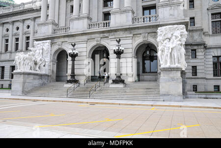 Pennsylvania State Capitol sculpture groups; Harrisburg, Pennsylvania, USA Stock Photo