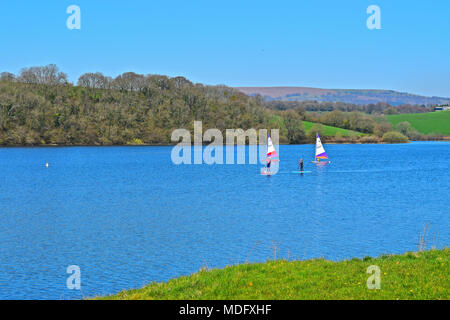 reservoir llandegfedd nr alamy pontypool wales calm sailing winds paddle enjoying dinghies waters boarders light