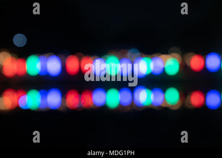 Bokeh colorful circles  background  of primary colors in two horizontal rows Stock Photo