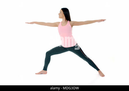 Girl Doing Yoga Posehalf Warrior Pose Or Ardha Virabhadrasana Asana In  Hatha Yoga Stock Illustration - Download Image Now - iStock