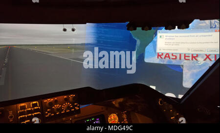 Failure of a Screen Projector in a Full Flight Simulator Training Device Stock Photo