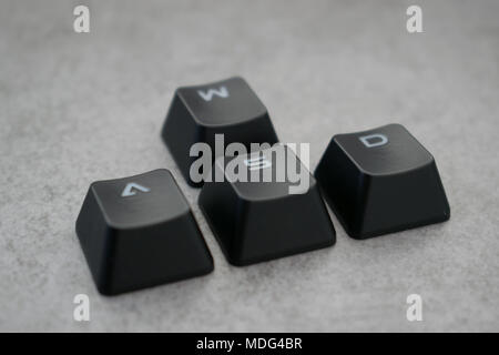 WASD keys, buttons from gaming keyboard Stock Photo