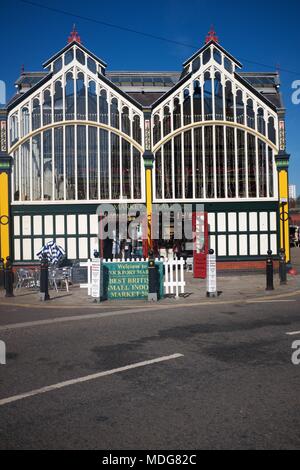 The indoor market hall in Stockport. Stock Photo