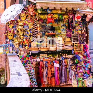 Shop at the corner of venice selling Masks in Italy Stock Photo