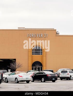 The entrance door to Forever 21 store in Penn Square Mall in Oklahoma City, Oklahoma, USA. Stock Photo