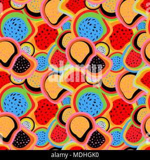 Abstract colored seamless pattern from a variety of shapes Stock Vector