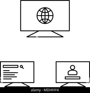 Web operations on the monitors icon. Vector icon. outline style Stock Vector