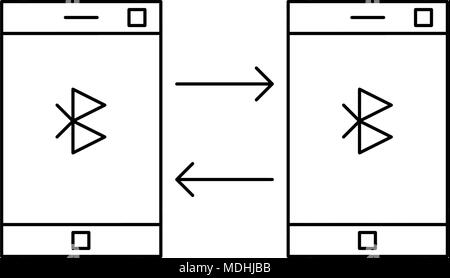 Phone bluetooth icon. vector icon. outline style Stock Vector