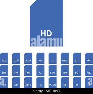 Video file format icon. vector icon. flat style Stock Vector