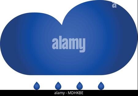 Cloud and rain icon. vector icon. flat style Stock Vector