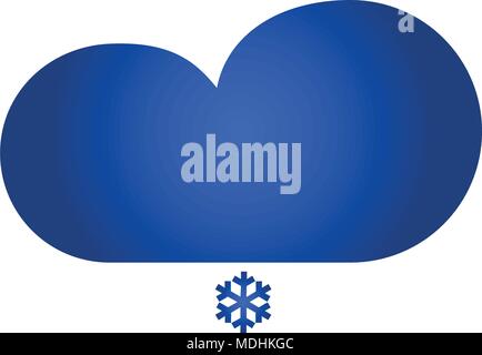 Cloud with snow icon. vector icon. flat style Stock Vector