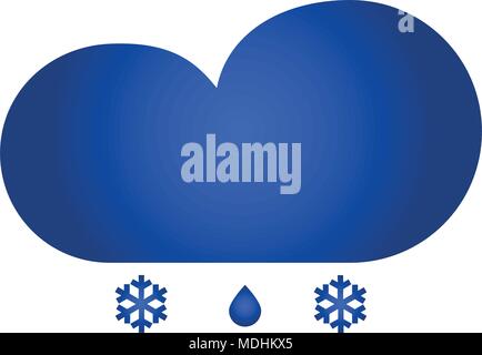Cloud and snow with rain icon. vector icon. flat style Stock Vector