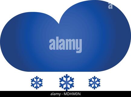 Cloud with snow icon. vector icon. flat style Stock Vector