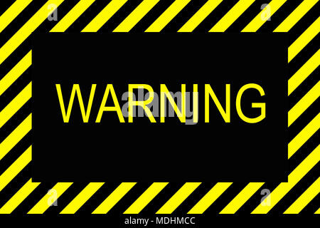 Abstract Warning sign with Yellow stripes Stock Photo
