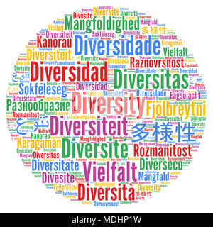 Diversity in different languages word cloud Stock Photo