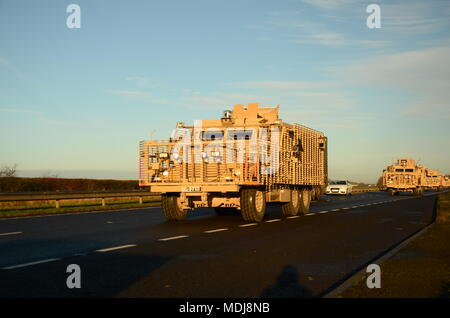 Army convoy on the motorway, Armoured Personnel Carrier