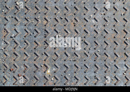 Detail of an iron manhole Stock Photo