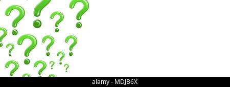 green shiny question marks Stock Photo