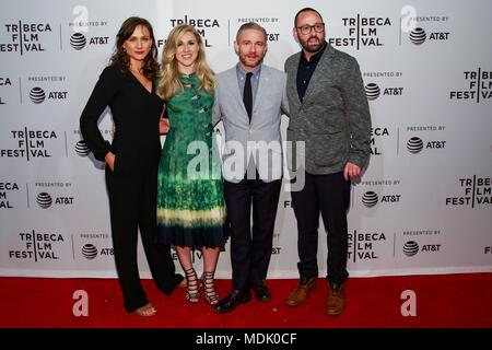 New York, NY, USA. 19th Apr, 2018. Kristina Ceyton, Yolanda Ramke, Martin Freeman, Ben Howling at arrivals for CARGO Premiere at the Tribeca Film Festival 2018, School of Visual Arts (SVA) Theatre, New York, NY April 19, 2018. Credit: Jason Mendez/Everett Collection/Alamy Live News Stock Photo