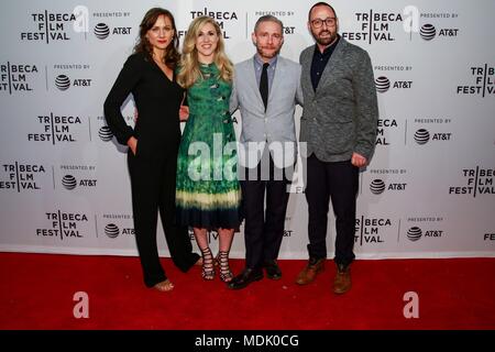 New York, NY, USA. 19th Apr, 2018. Kristina Ceyton, Yolanda Ramke, Martin Freeman, Ben Howling at arrivals for CARGO Premiere at the Tribeca Film Festival 2018, School of Visual Arts (SVA) Theatre, New York, NY April 19, 2018. Credit: Jason Mendez/Everett Collection/Alamy Live News Stock Photo