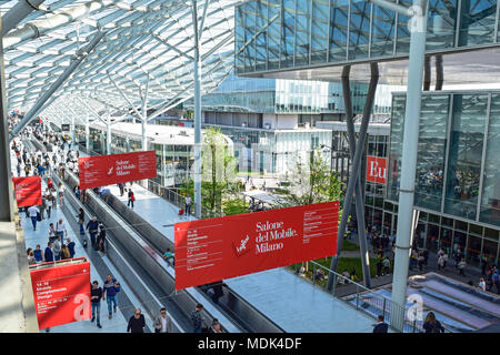 Milan, Italy - April 18th, 2018: Salone del Mobile Stock Photo