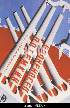 BATTLESHIP POTEMKIN poster for the 1925 Soviet film directed by Sergei Eisenstein, designed by Georgi and Vladimir Stenberg Stock Photo