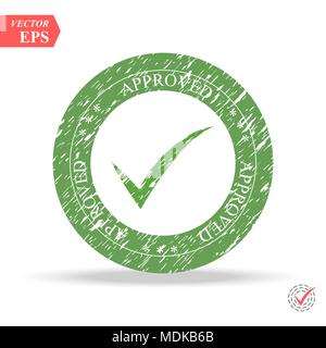 Circle OK button for vote, decision, web. Symbol of correct, check, approved Vector illustration eps Stock Vector