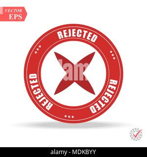 Delete X-Cross rounded icon. Vector style is flat iconic symbol inside a circle, red color, transparent background. eps Stock Vector