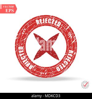rejected. stamp. red round grunge vintage rejected sign eps Stock Vector