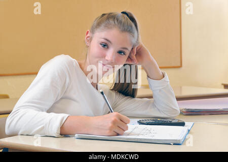 Student in math class Stock Photo