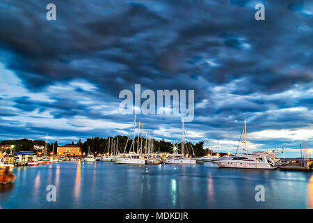 sunset on seascape in Croatia Stock Photo