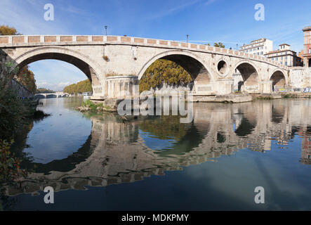 Ponte Garibaldi Bridge over the Tiber, Rome, Lazio, Italy Stock Photo