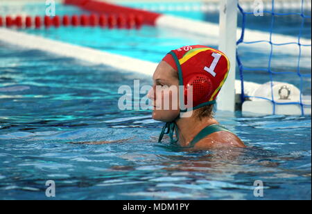 Budapest, Hungary - Jul 16, 2017. YANITSAS Lea (AUS) goalkeeper of the Australia team  in the preliminary round. FINA Waterpolo World Championship was Stock Photo