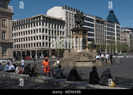 the johannes gutenberg monument on the rossmarkt, frankfurt am main, germany Stock Photo