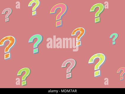 colorful funky question marks Stock Photo