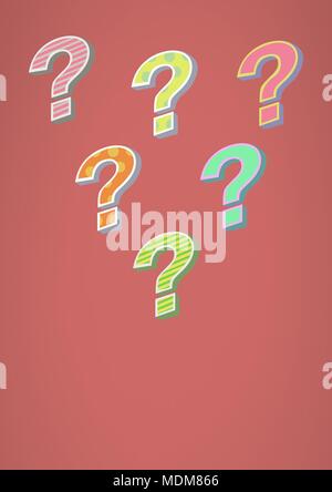 Question Funky colorful funky question marks Stock Photo - Alamy