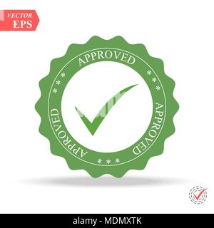 Approved Stamp Vector Over a White Background. Simple mark graphic design. eps Stock Vector