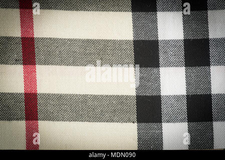 Fabric. Textured Striped Cotton Fabric Swatch Stock Photo