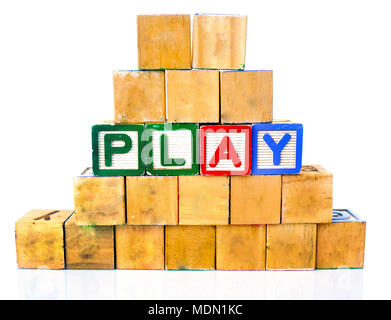 Playtime Spelled Out in Alphabet Building Blocks Stock Photo - Alamy