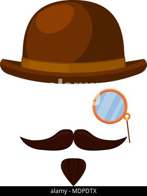 Colorful cartoon hipster avatar elements Stock Vector