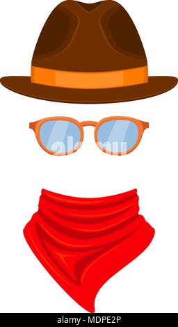 Colorful cartoon western avatar Stock Vector