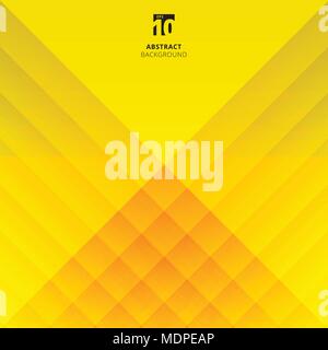 Abstract geometric and square overlap layer pattern on yellow background. Vector illustration Stock Vector