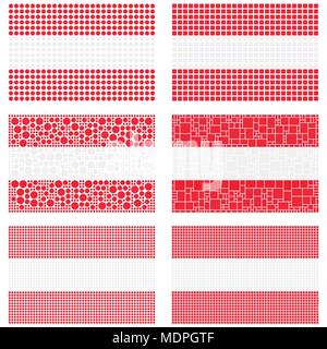 Mosaic Austria flag set Stock Vector