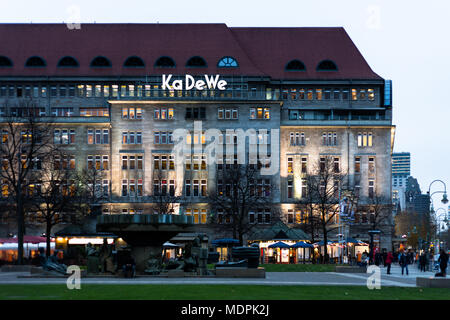 View of famous department store Kaufhaus des Westens or KaDeWe at ...